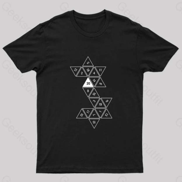 Unrolled D20 Geek T-Shirt Black / S