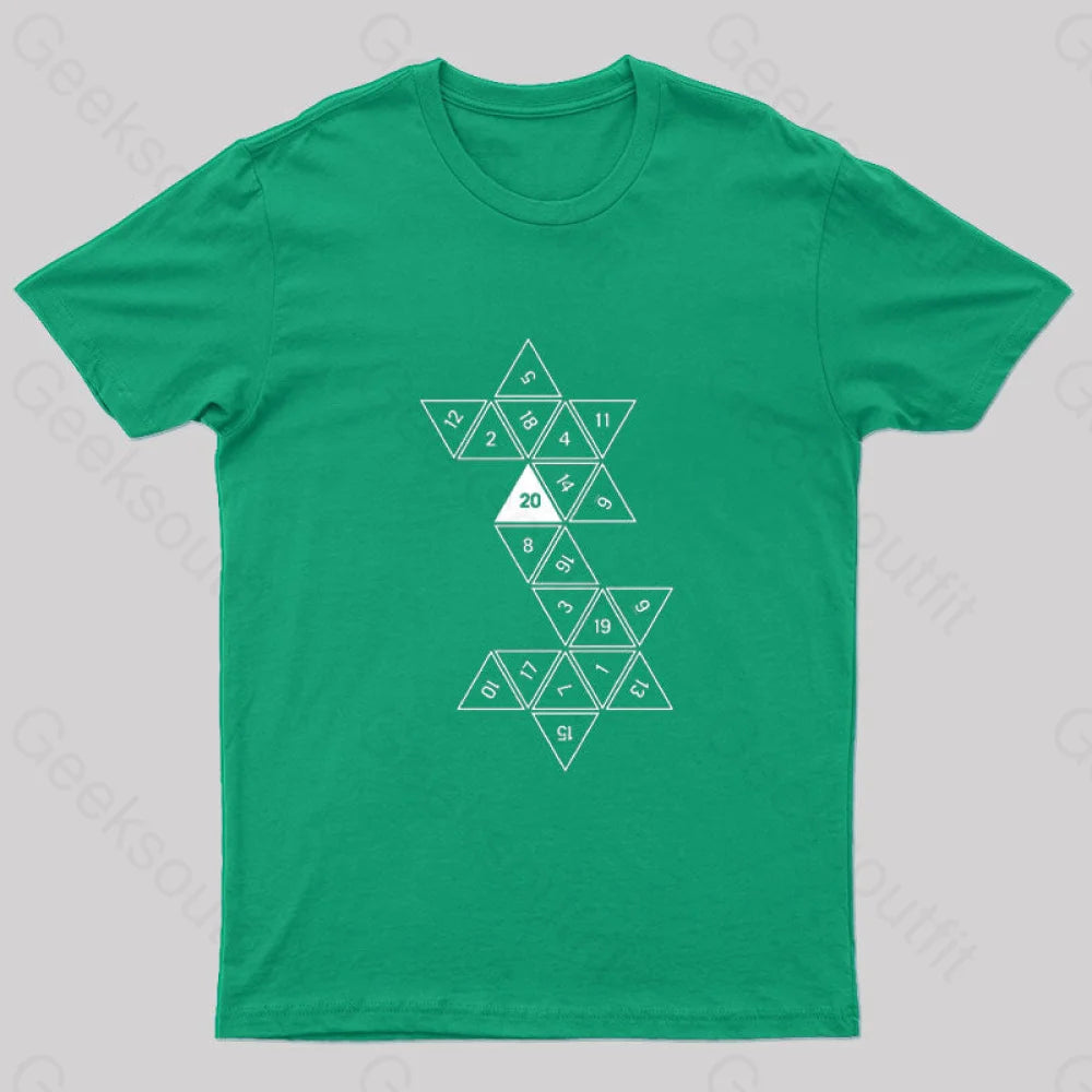 Unrolled D20 Geek T-Shirt Green / S