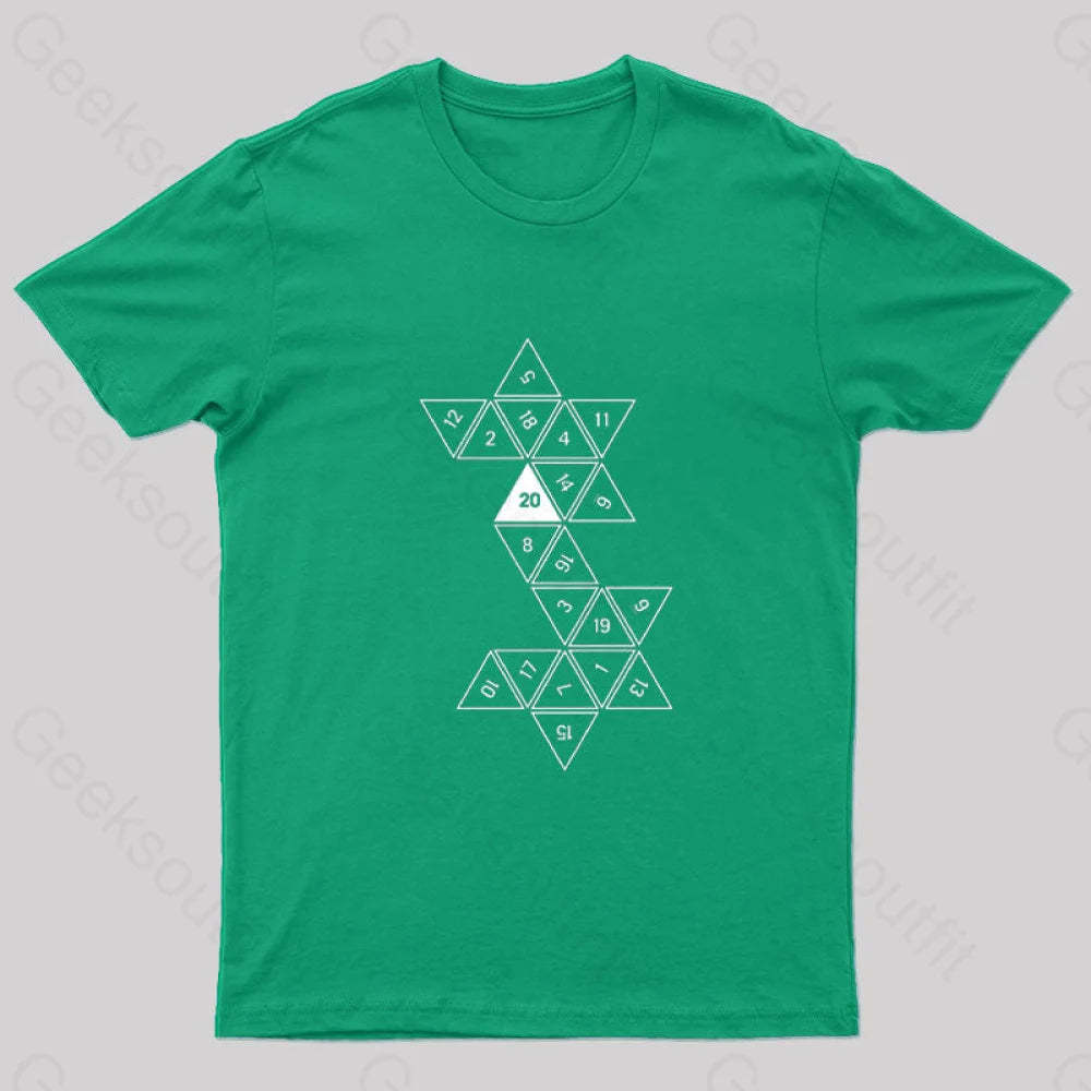 Unrolled D20 Geek T-Shirt Green / S