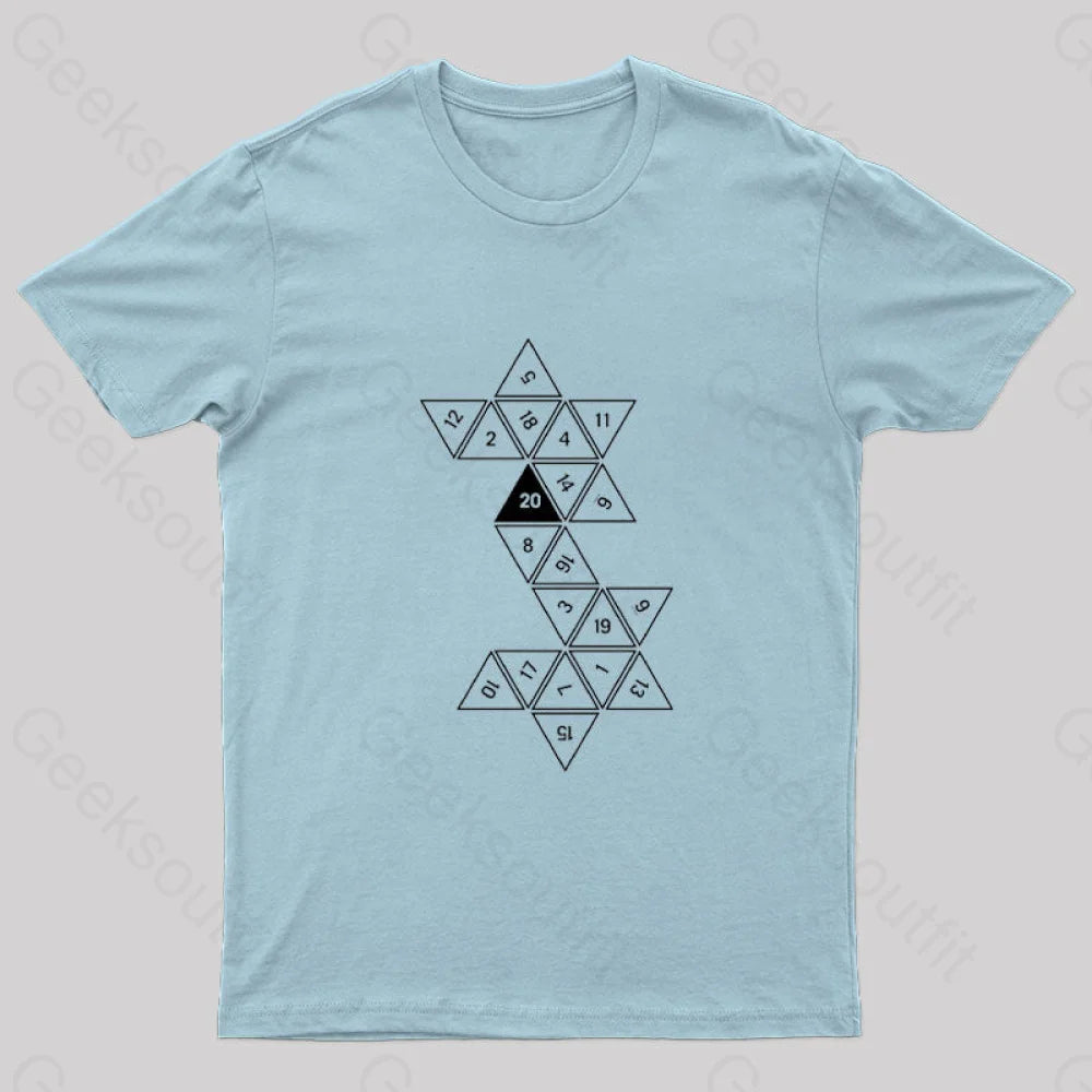 Unrolled D20 Geek T-Shirt Light Blue / S