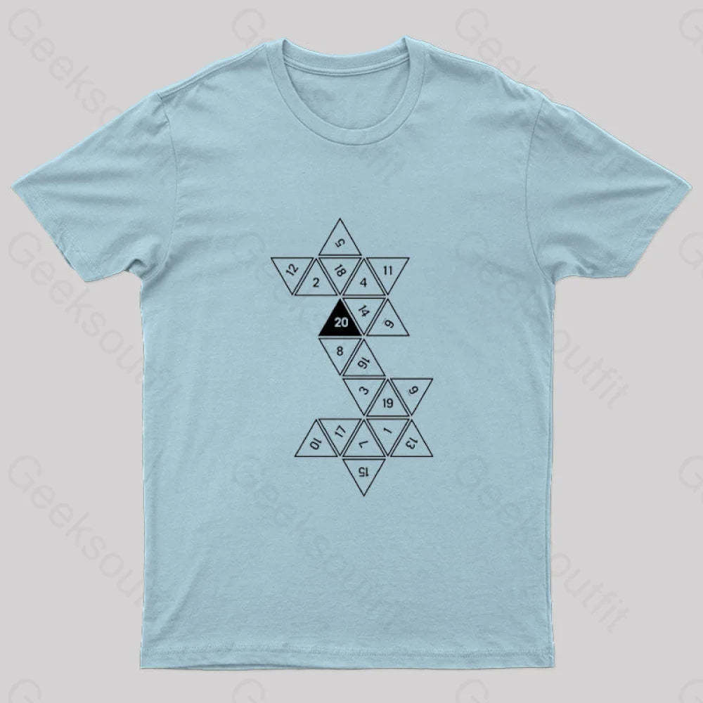 Unrolled D20 Geek T-Shirt Light Blue / S