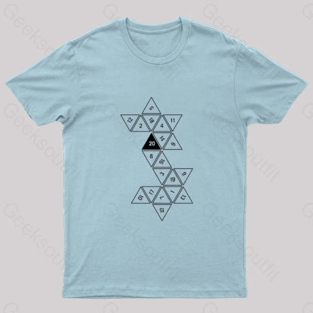 Unrolled D20 Geek T-Shirt Light Blue / S
