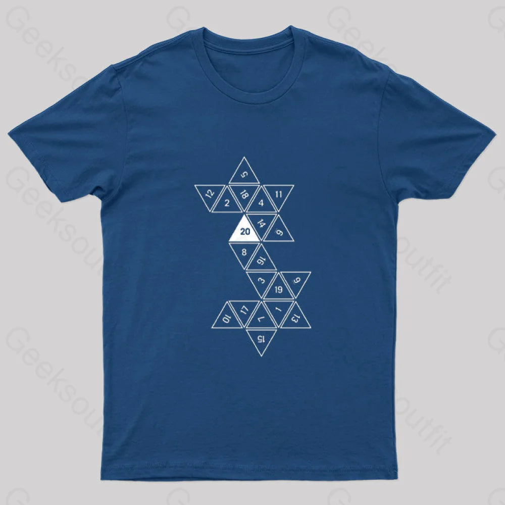 Unrolled D20 Geek T-Shirt Navy / S
