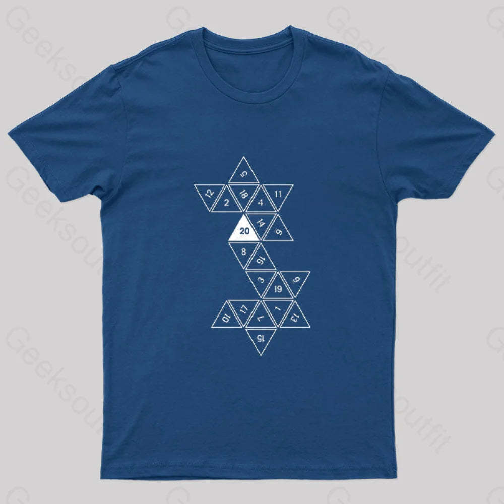 Unrolled D20 Geek T-Shirt Navy / S