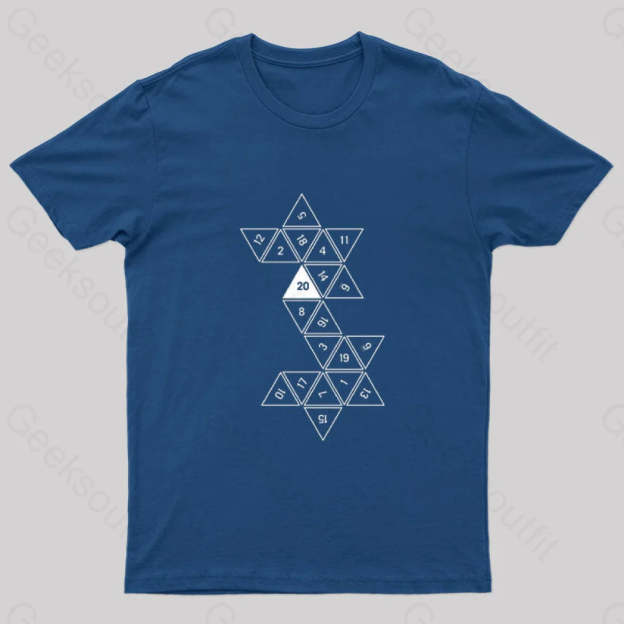 Unrolled D20 Geek T-Shirt Navy / S