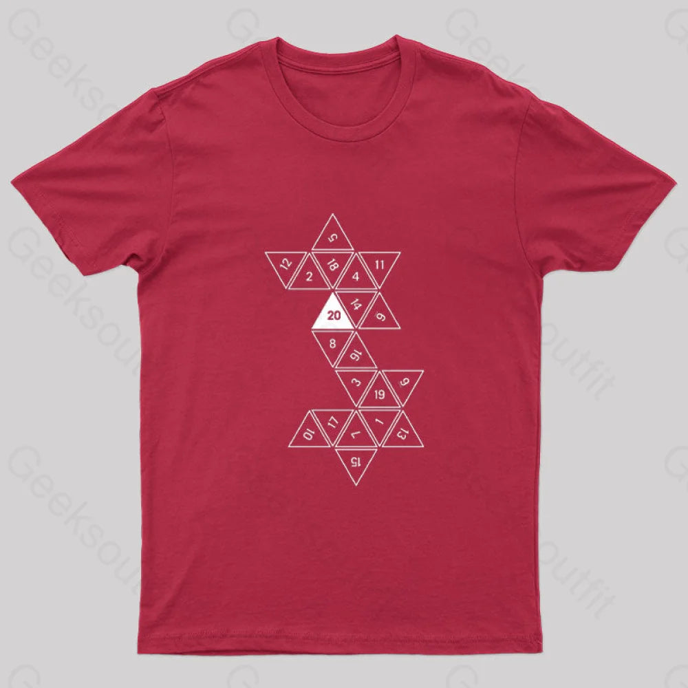 Unrolled D20 Geek T-Shirt Red / S