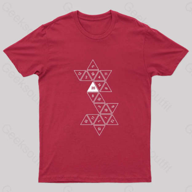 Unrolled D20 Geek T-Shirt Red / S