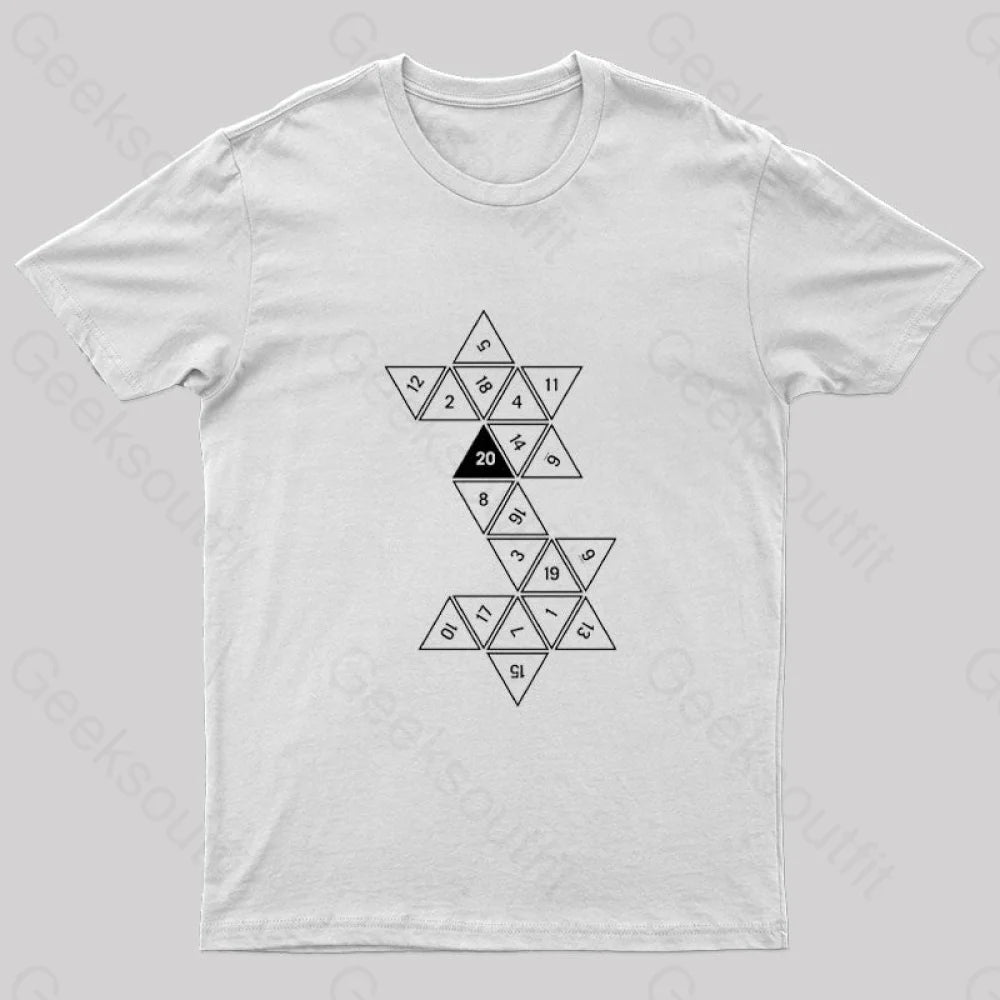 Unrolled D20 Geek T-Shirt White / S
