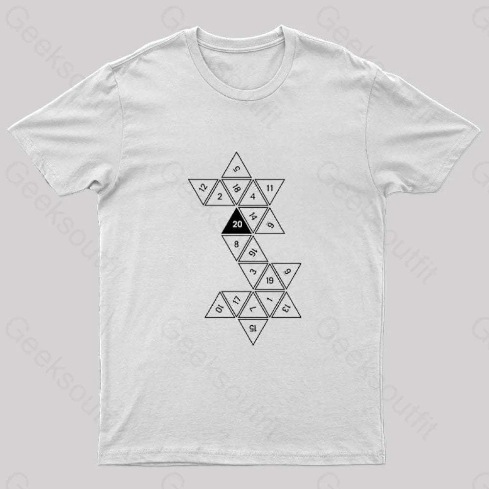 Unrolled D20 Geek T-Shirt White / S