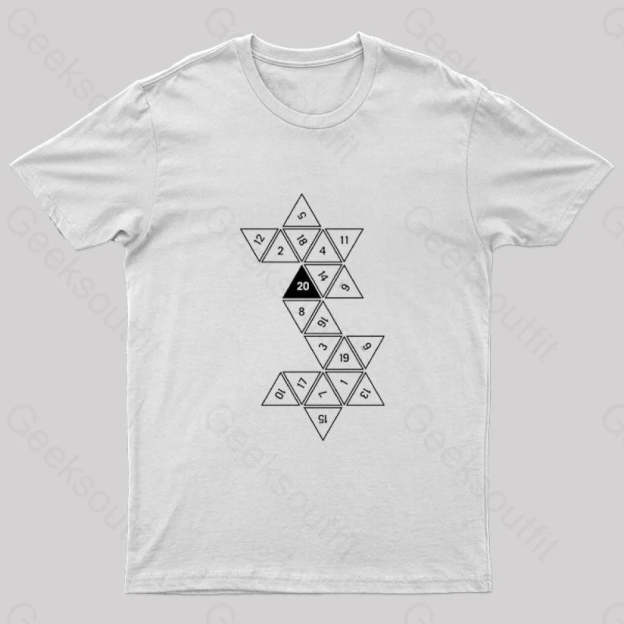 Unrolled D20 Geek T-Shirt White / S