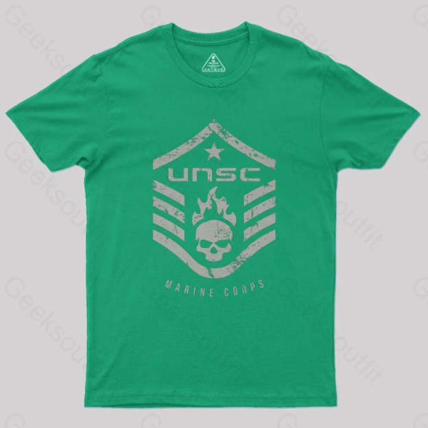 Unsc Halo Marine Corps Geek T-Shirt Green / S