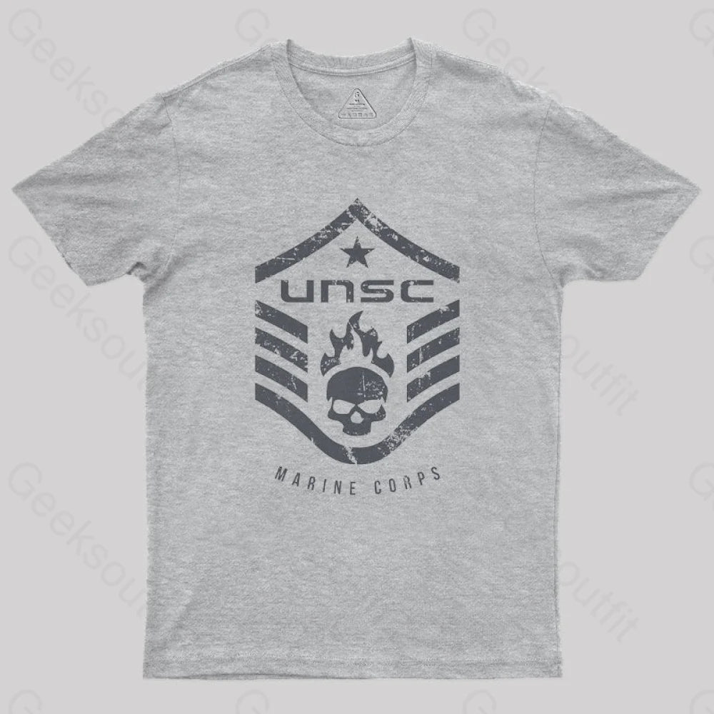 Unsc Halo Marine Corps Geek T-Shirt Grey / S