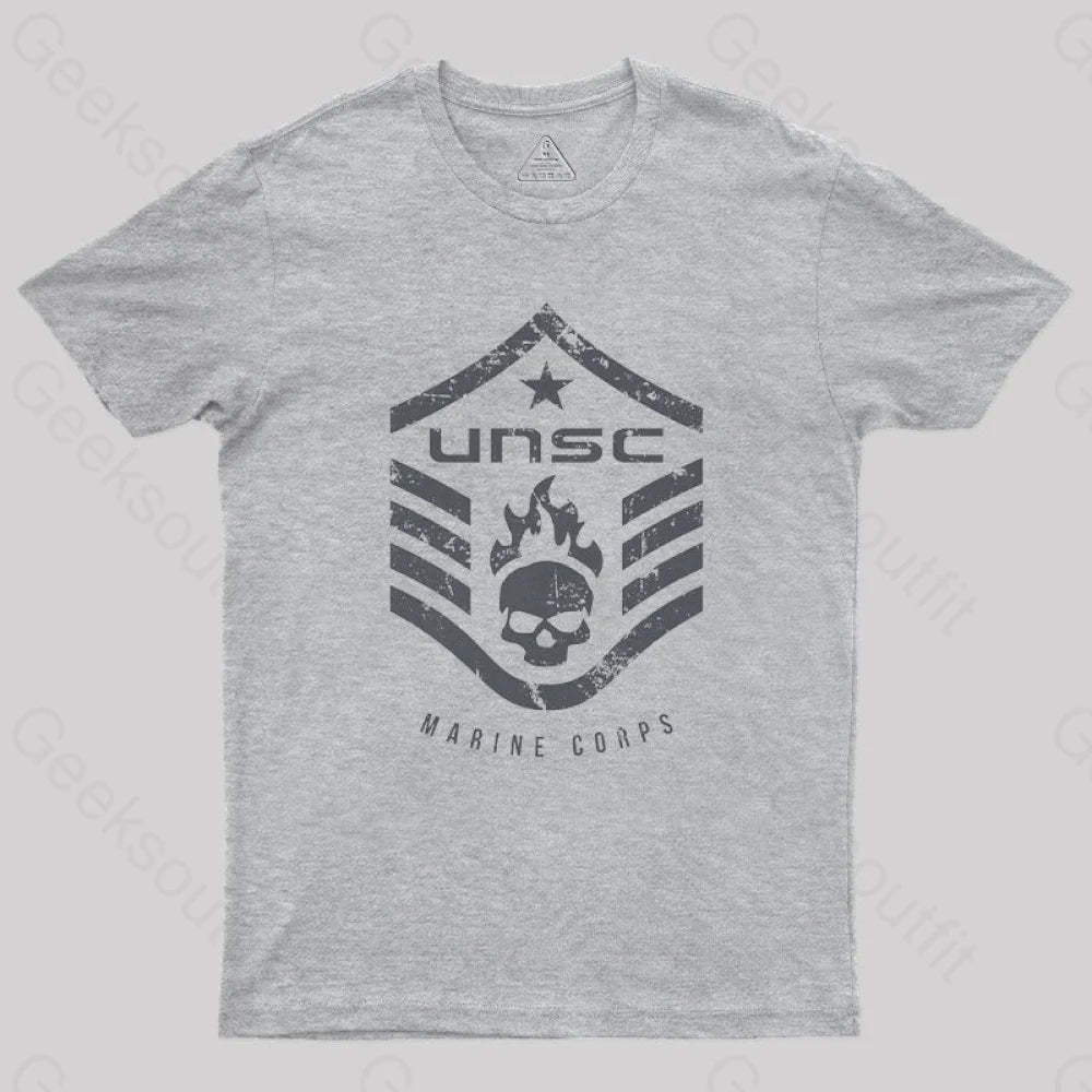 Unsc Halo Marine Corps Geek T-Shirt Grey / S