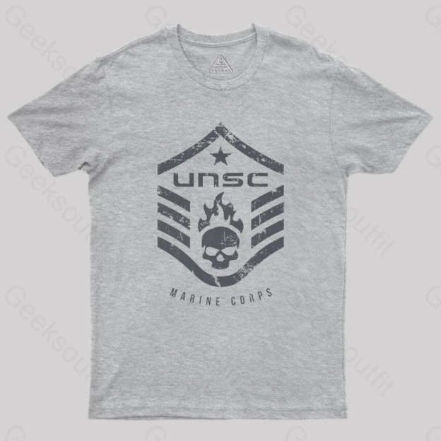 Unsc Halo Marine Corps Geek T-Shirt Grey / S