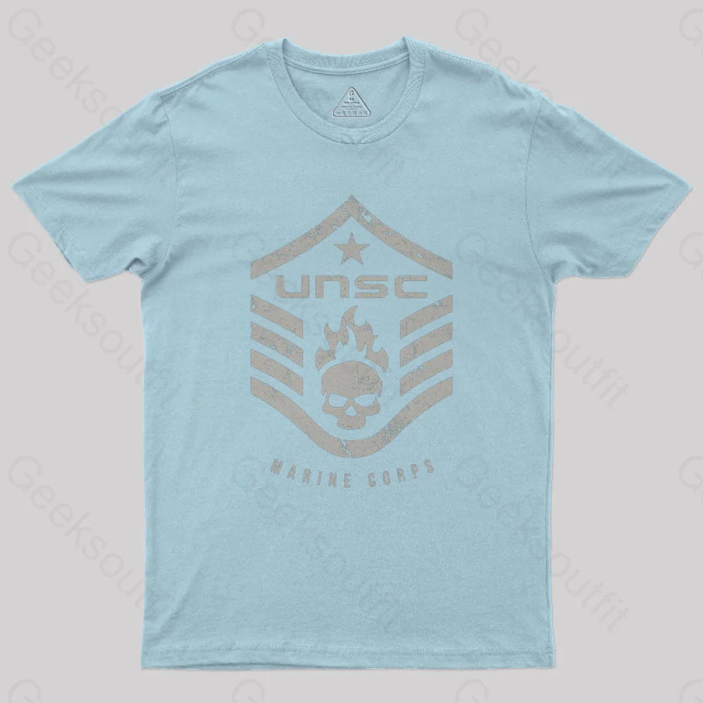 Unsc Halo Marine Corps Geek T-Shirt Light Blue / S