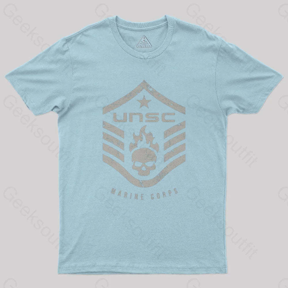 Unsc Halo Marine Corps Geek T-Shirt Light Blue / S