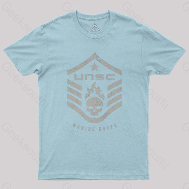Unsc Halo Marine Corps Geek T-Shirt Light Blue / S