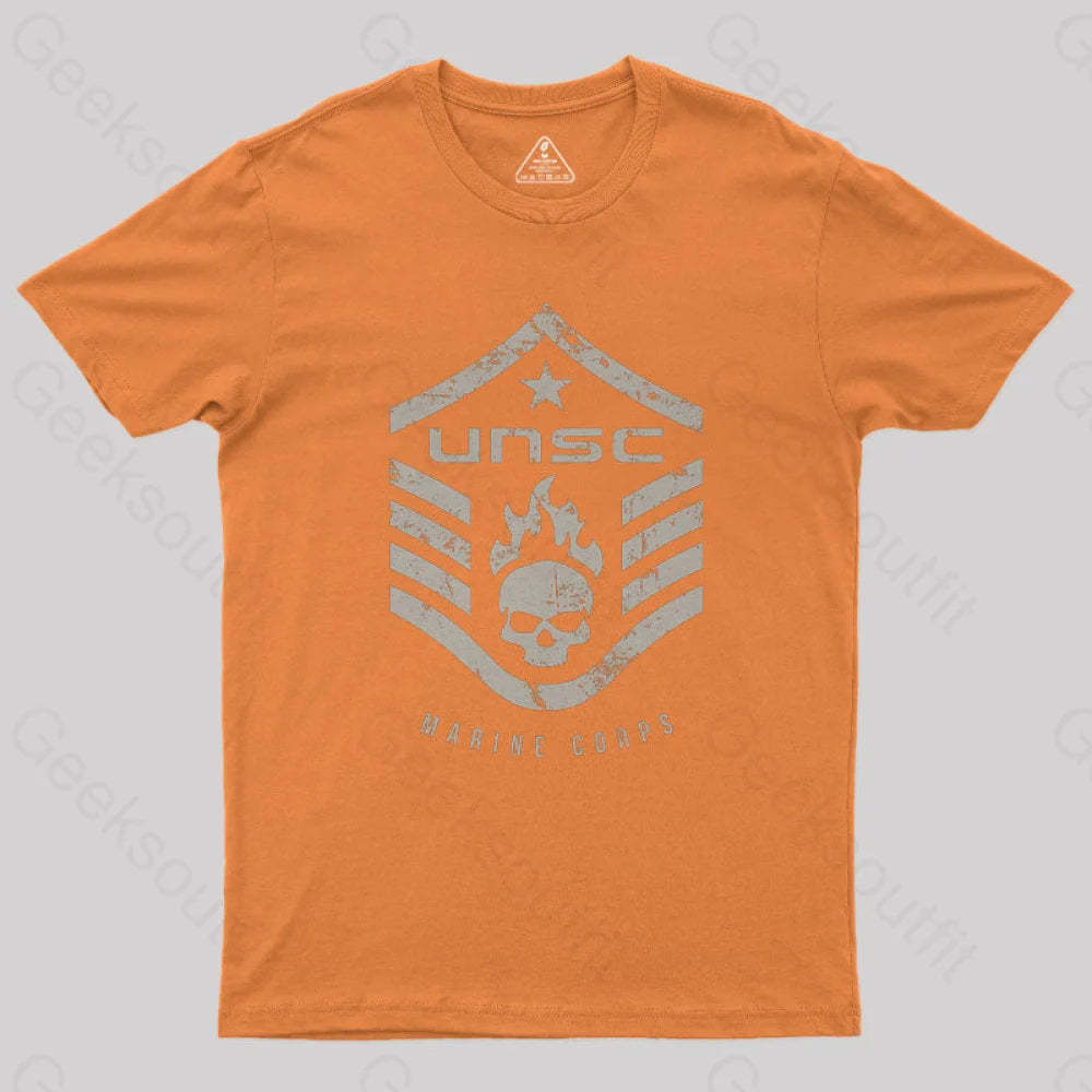 Unsc Halo Marine Corps Geek T-Shirt Orange / S