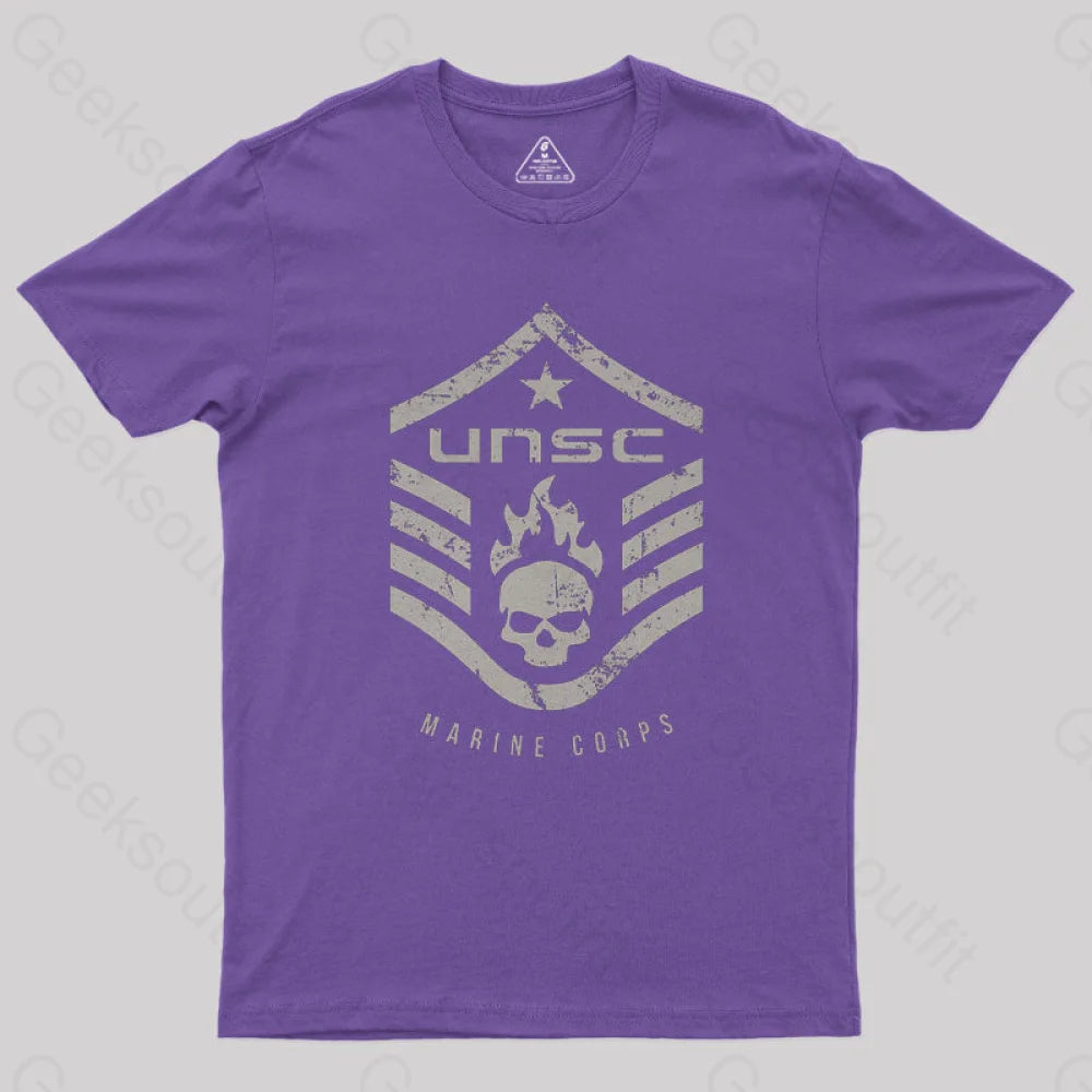 Unsc Halo Marine Corps Geek T-Shirt Purple / S