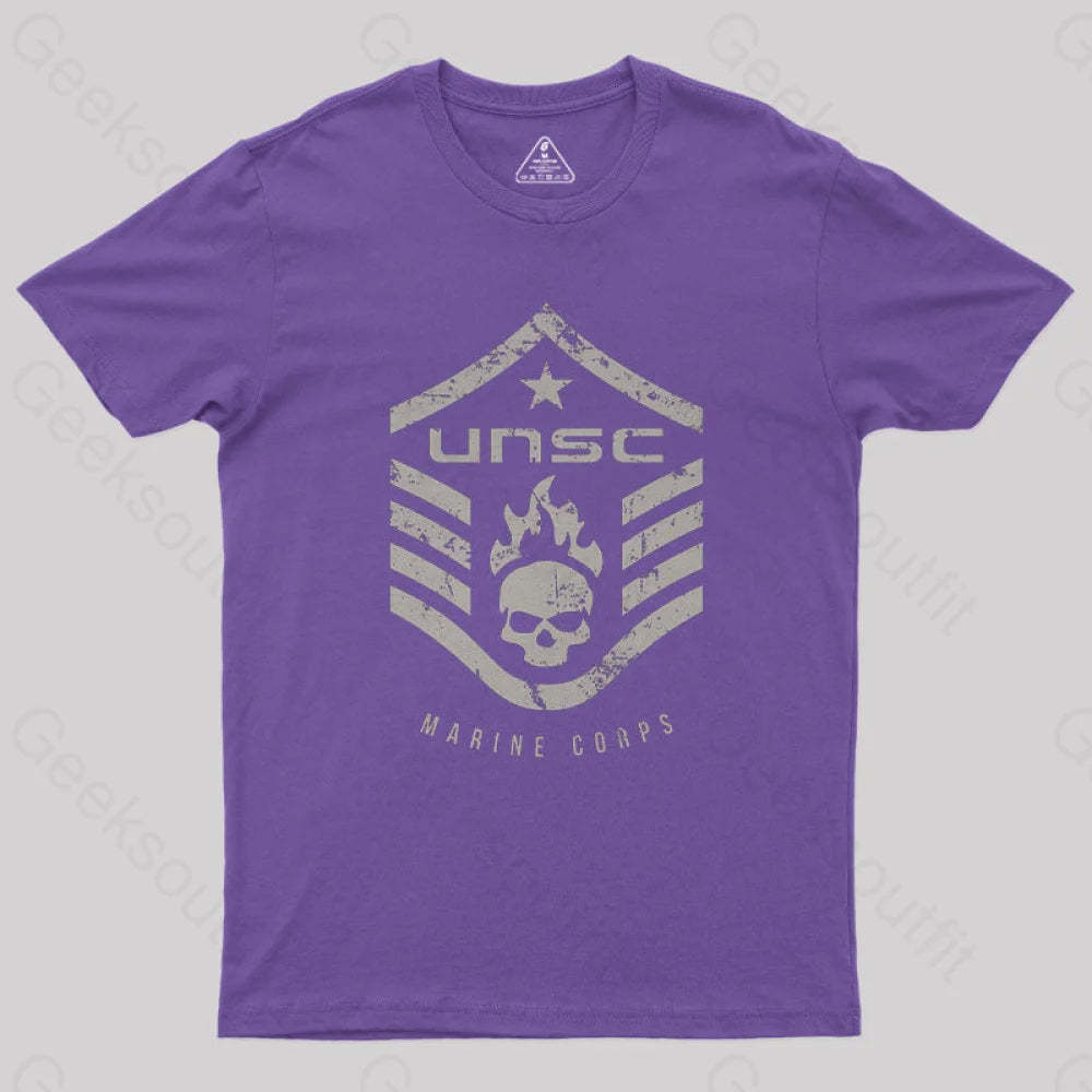 Unsc Halo Marine Corps Geek T-Shirt Purple / S