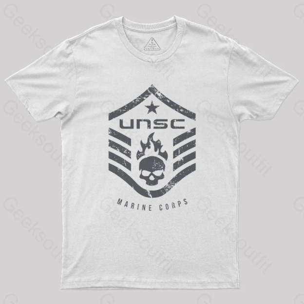Unsc Halo Marine Corps Geek T-Shirt White / S