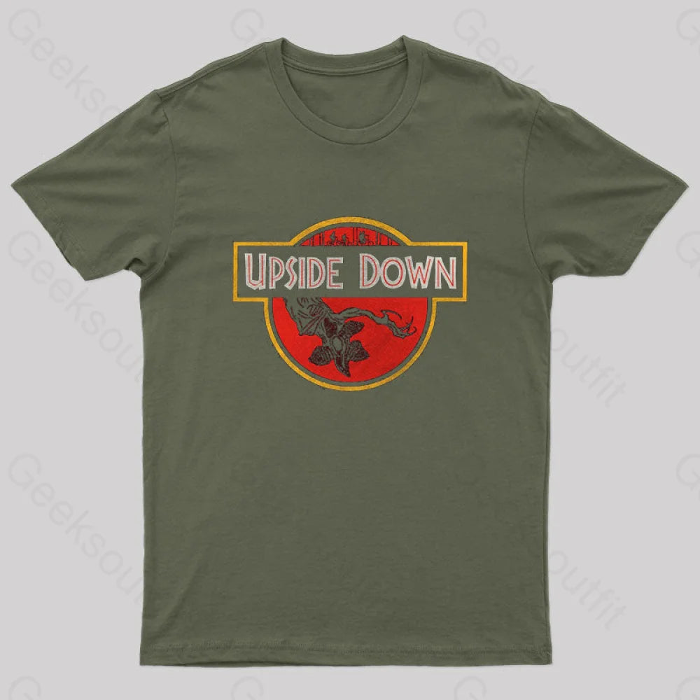 Upside Down Geek T-Shirt Army Green / S