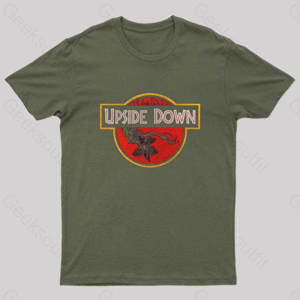 Upside Down Geek T-Shirt Army Green / S