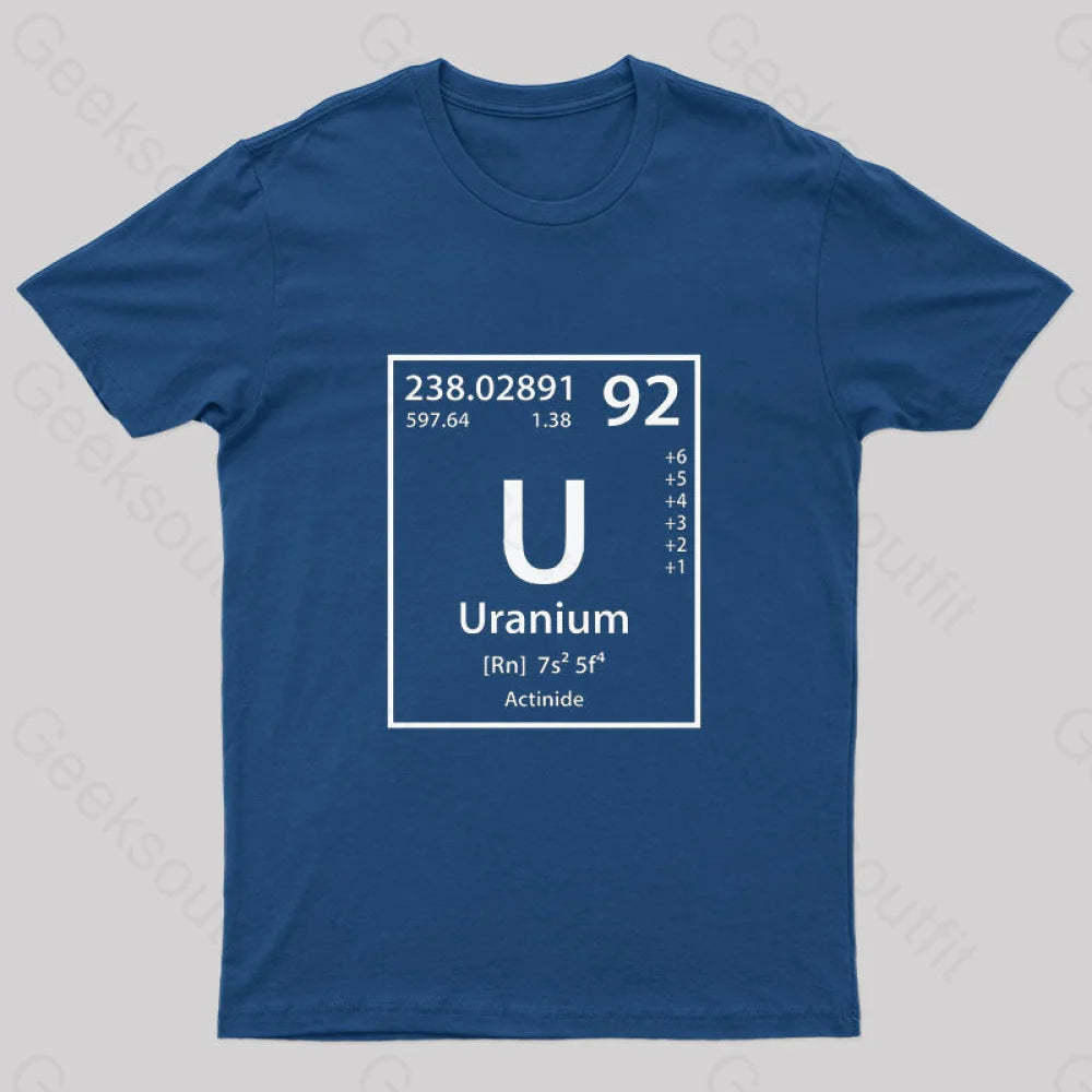 Uranium Element Nerd T-Shirt Navy / S