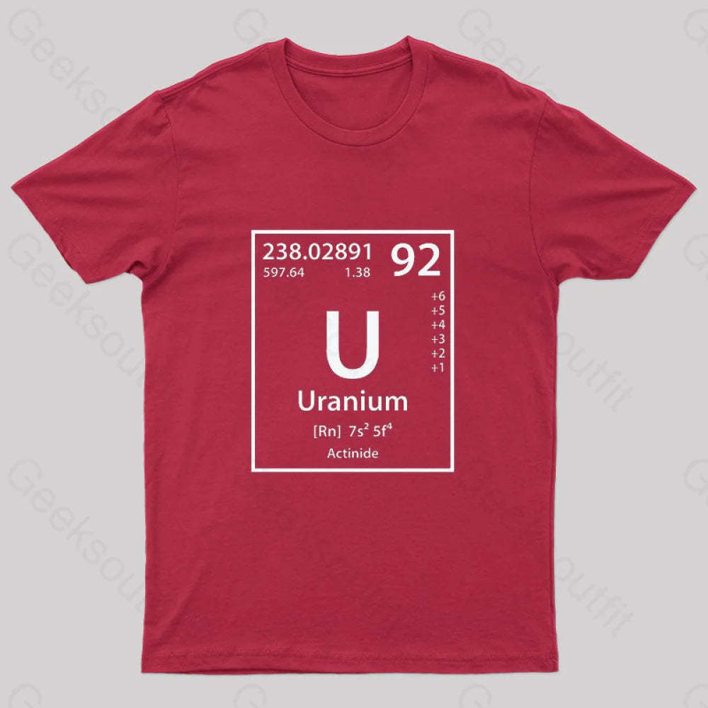 Uranium Element Nerd T-Shirt Red / S