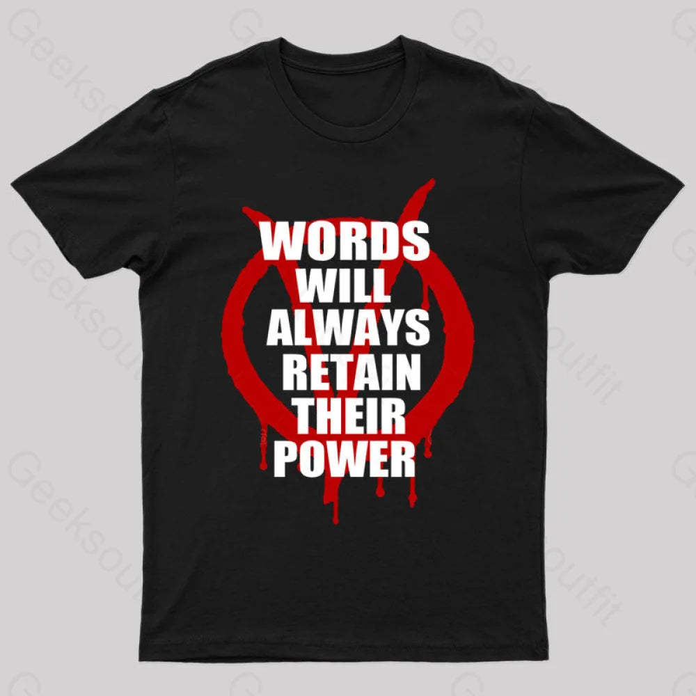 V For Vendetta Retain Their Power T-Shirt Black / S