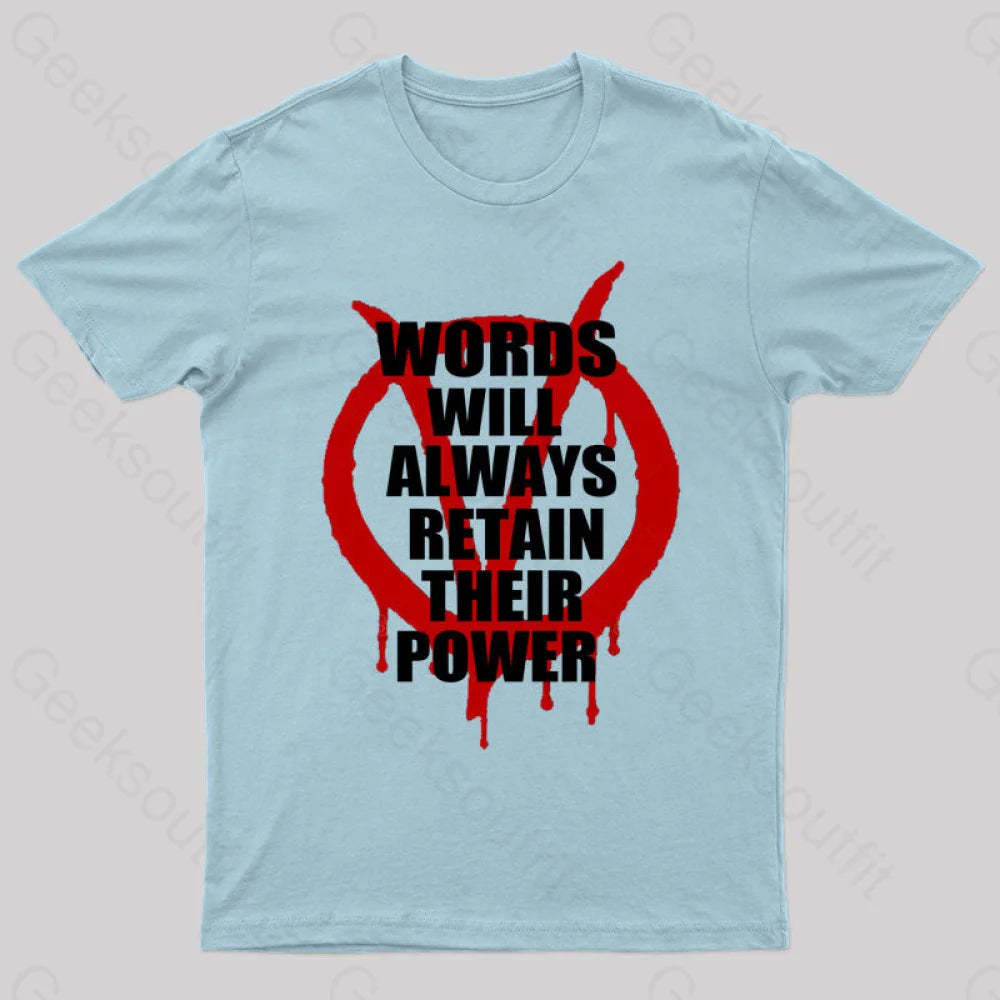 V For Vendetta Retain Their Power T-Shirt Light Blue / S