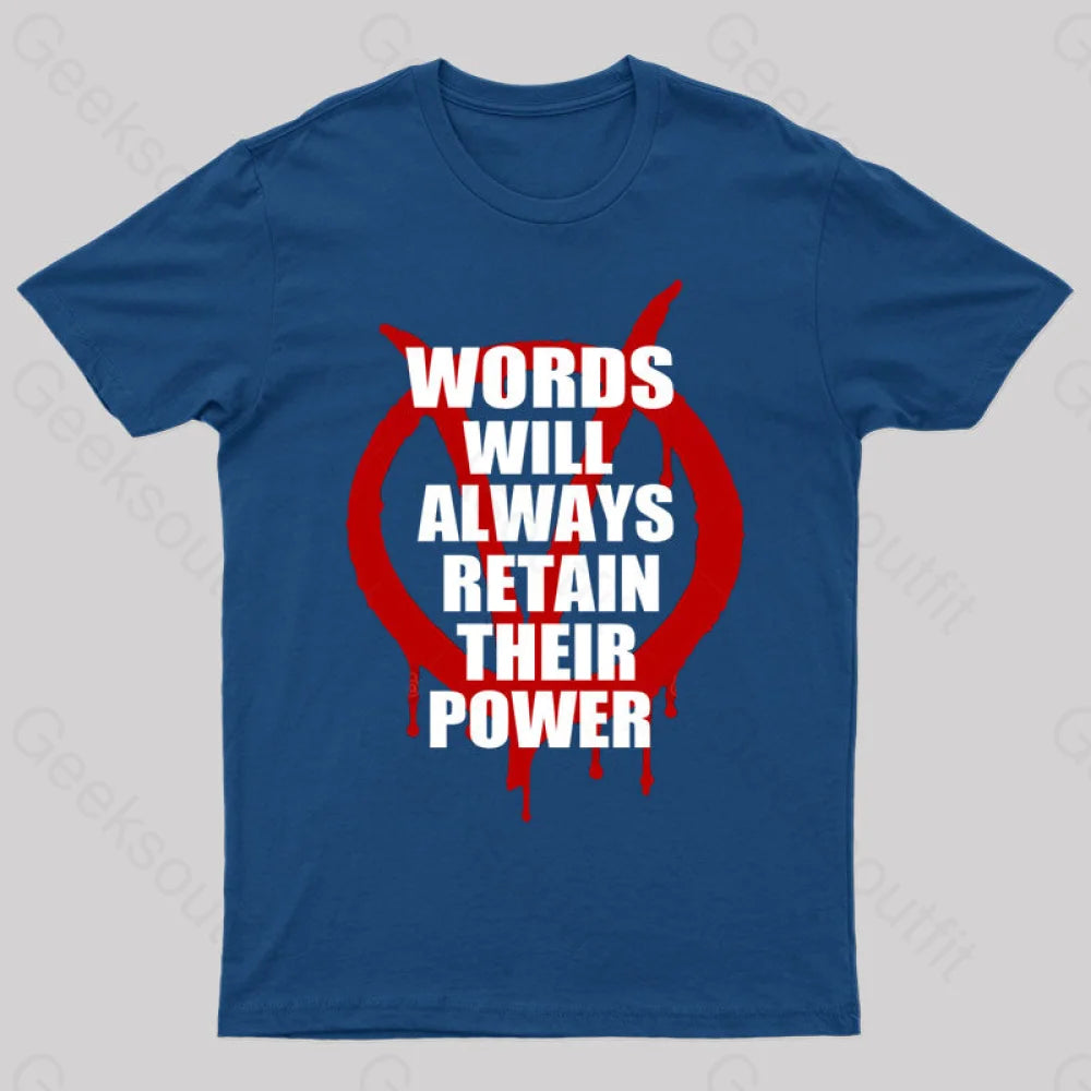 V For Vendetta Retain Their Power T-Shirt Navy / S
