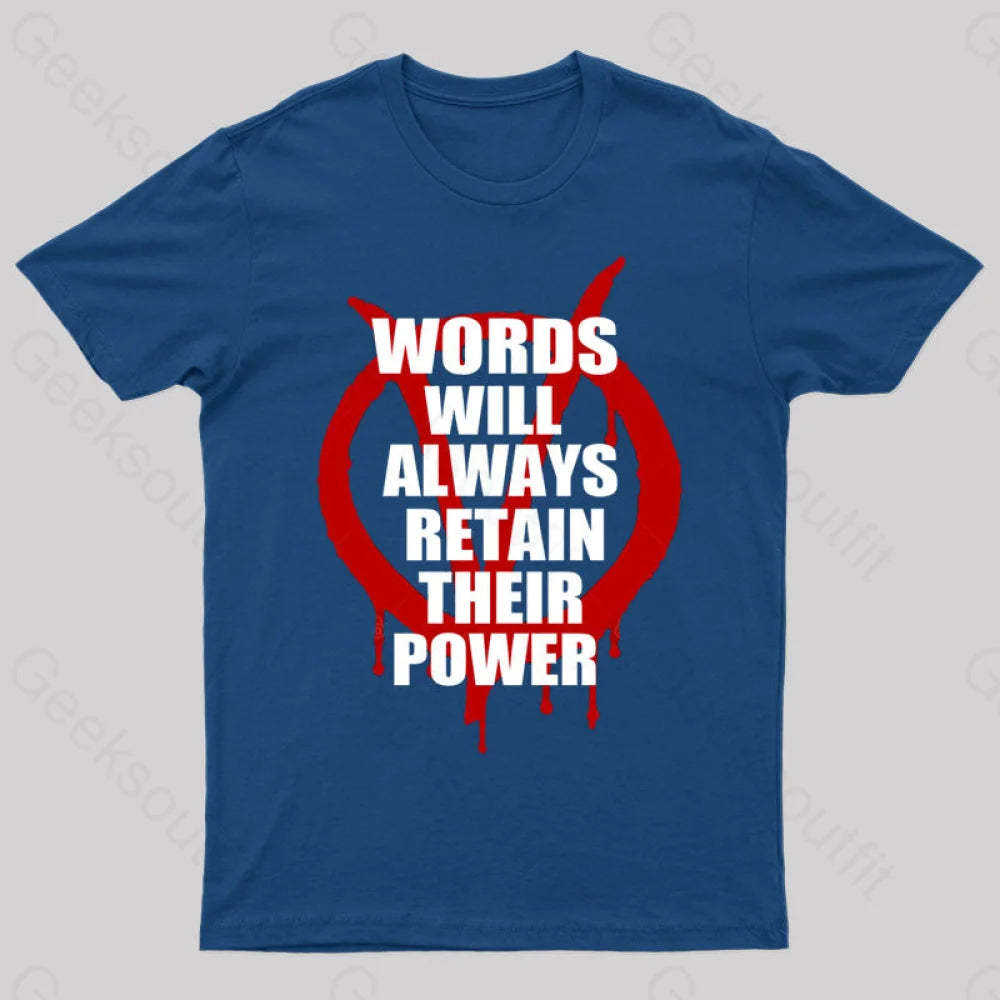 V For Vendetta Retain Their Power T-Shirt Navy / S