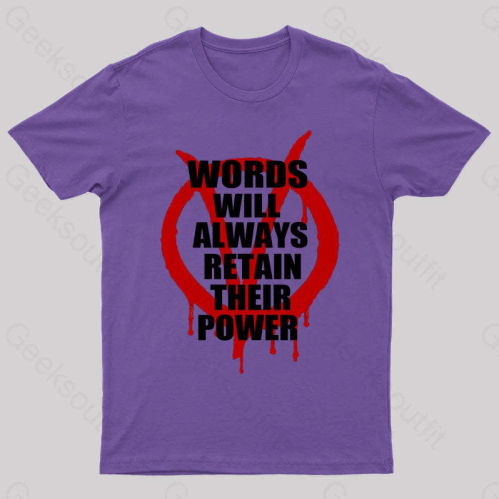 V For Vendetta Retain Their Power T-Shirt Purple / S