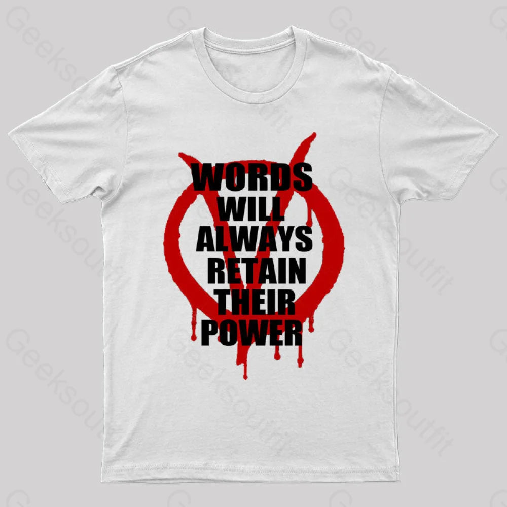 V For Vendetta Retain Their Power T-Shirt White / S