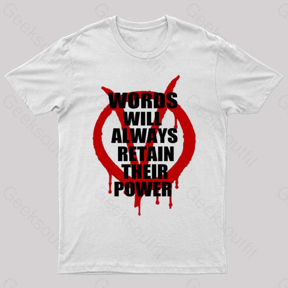 V For Vendetta Retain Their Power T-Shirt White / S