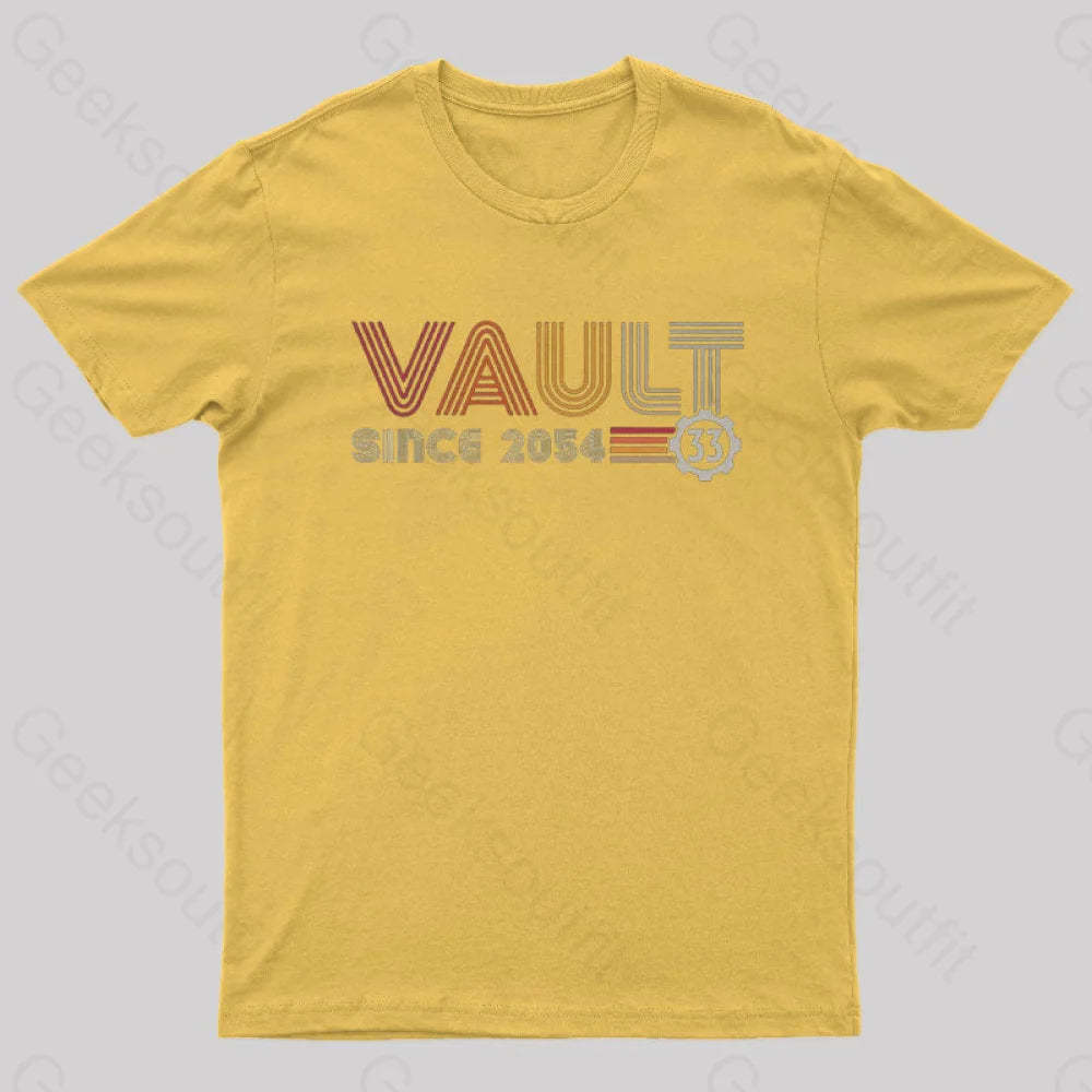 Vault Since 2054 Nerd T-Shirt Yellow / S