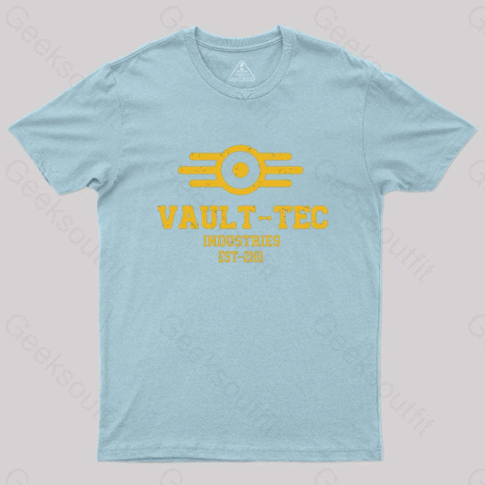 Vault Tec Industries Geek T-Shirt Light Blue / S