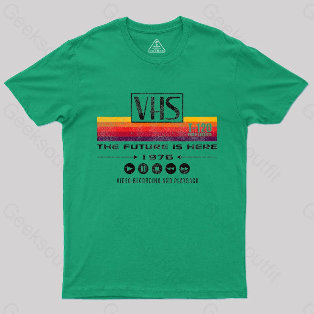 Geeksoutfit VHS The Future Is Here 1976 T-Shirt for Sale
