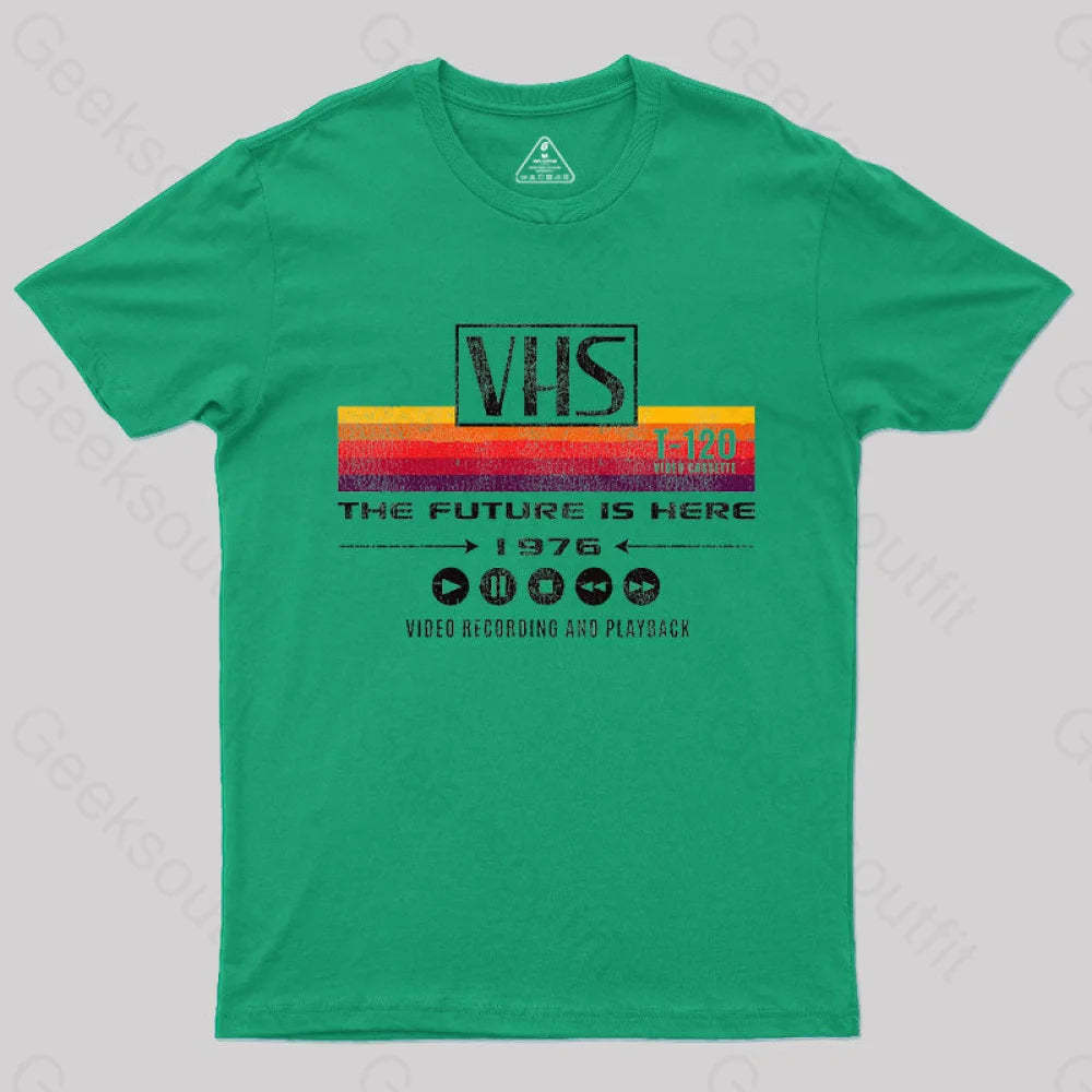 Vhs The Future Is Here 1976 T-Shirt Green / S