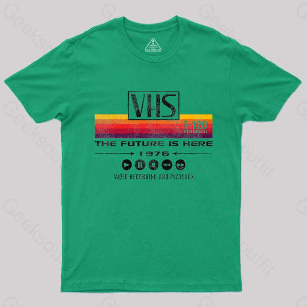 Geeksoutfit VHS The Future Is Here 1976 T-Shirt for Sale