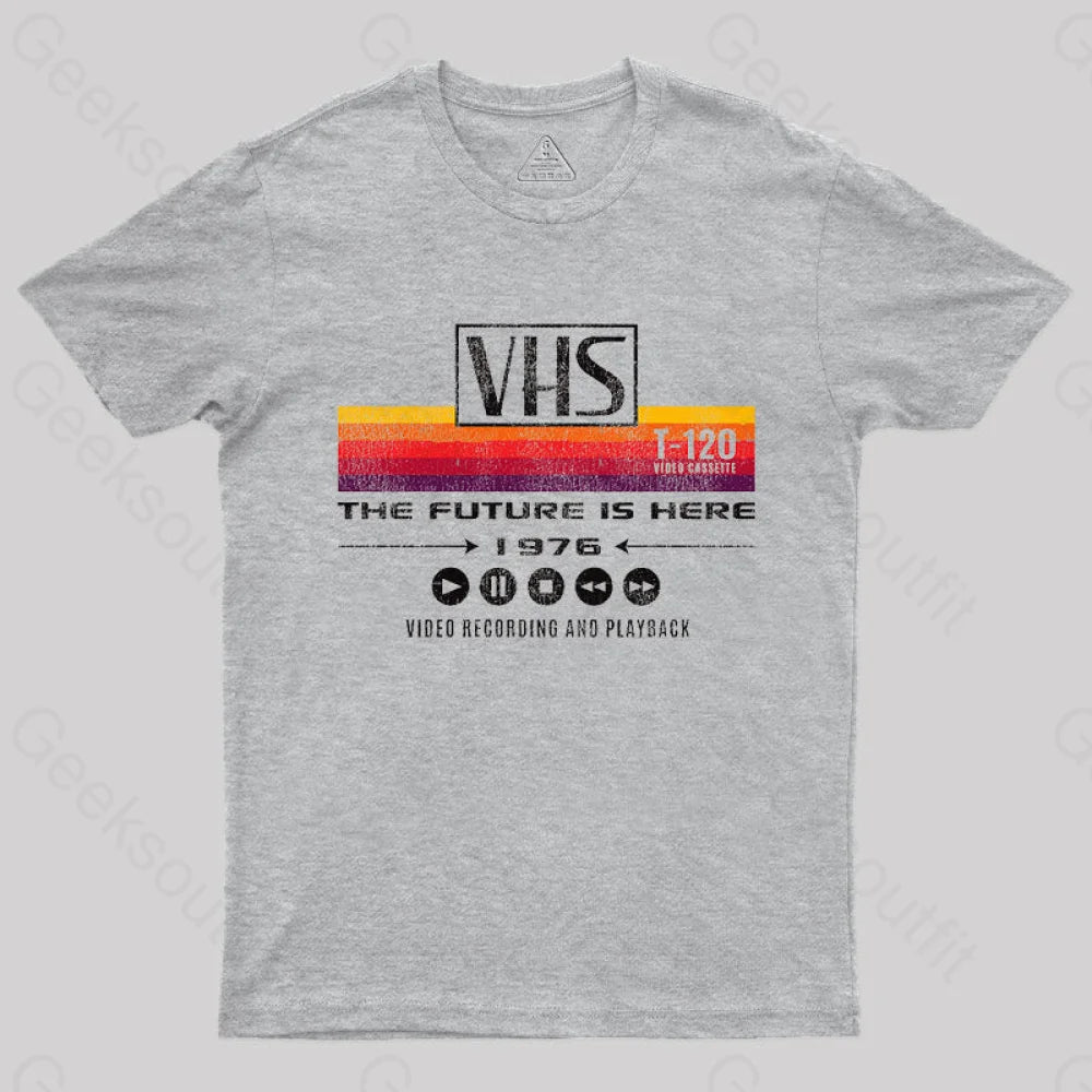 Vhs The Future Is Here 1976 T-Shirt Grey / S