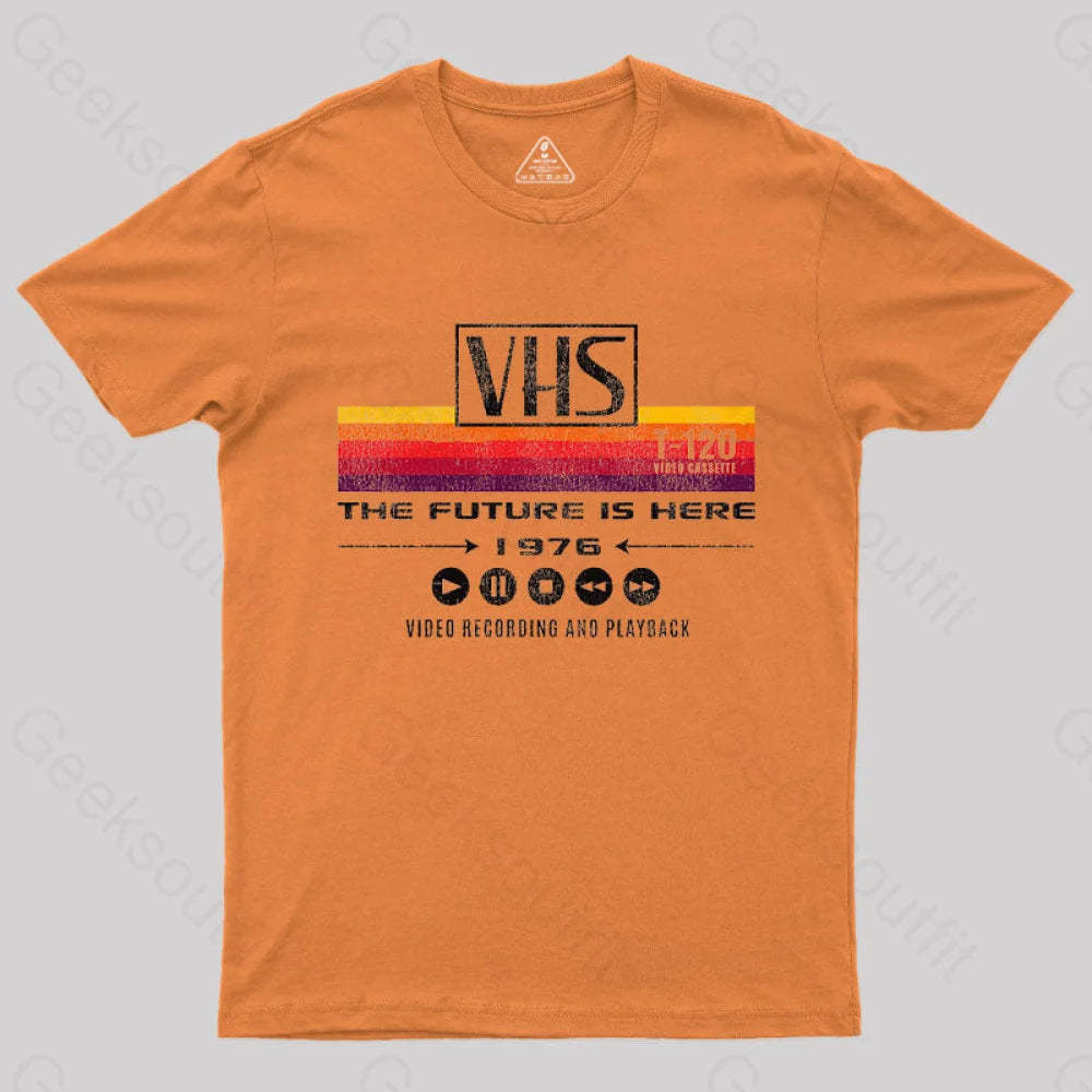 Vhs The Future Is Here 1976 T-Shirt Orange / S