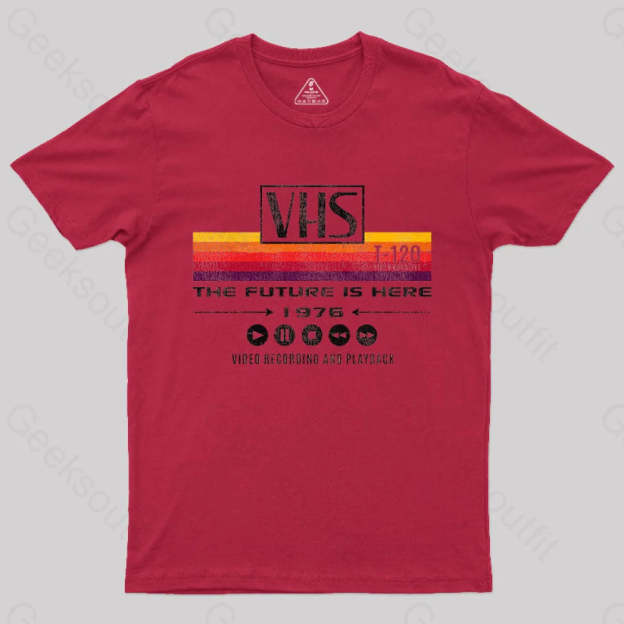 Vhs The Future Is Here 1976 T-Shirt Red / S