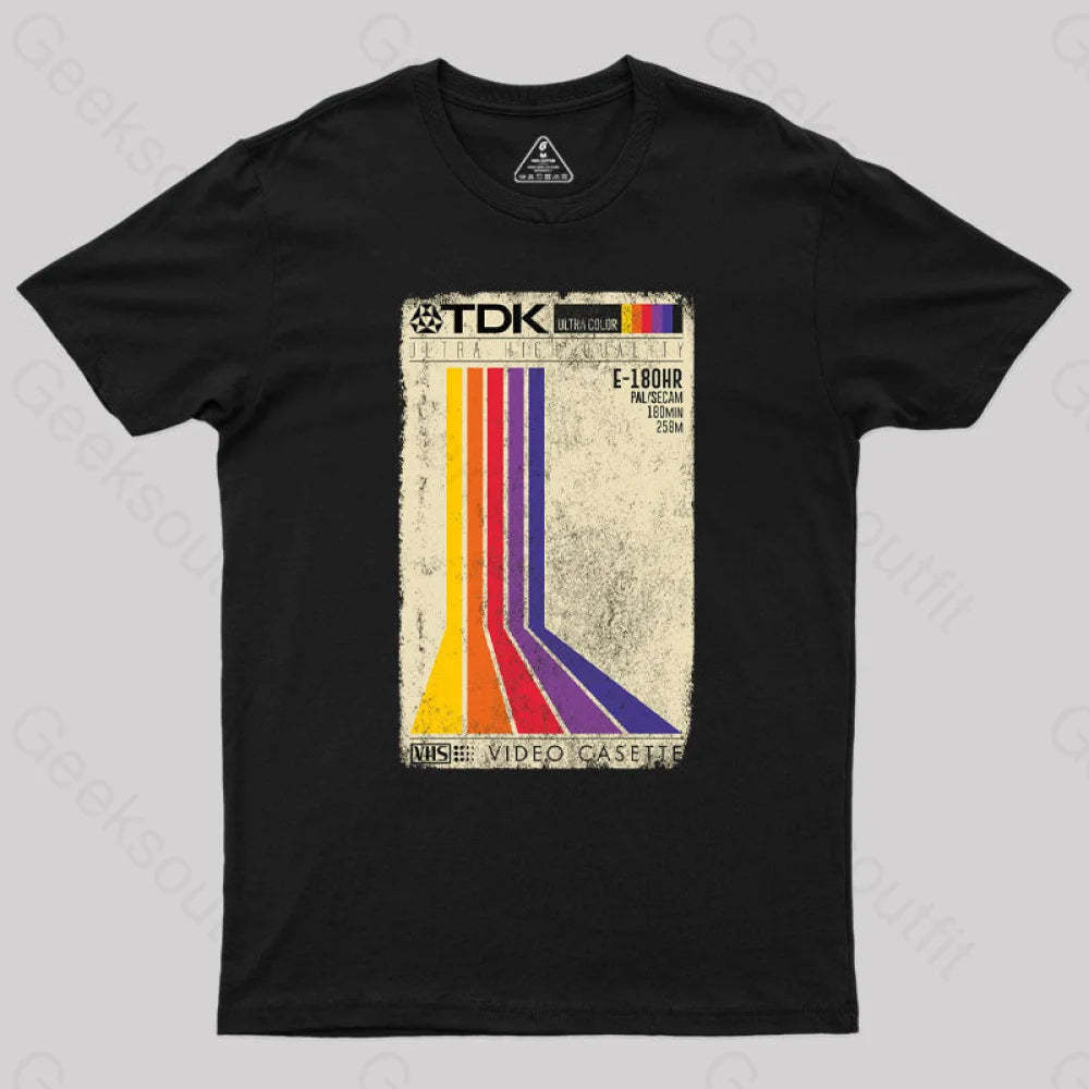 Vhs-Vintage Video T-Shirt Black / S