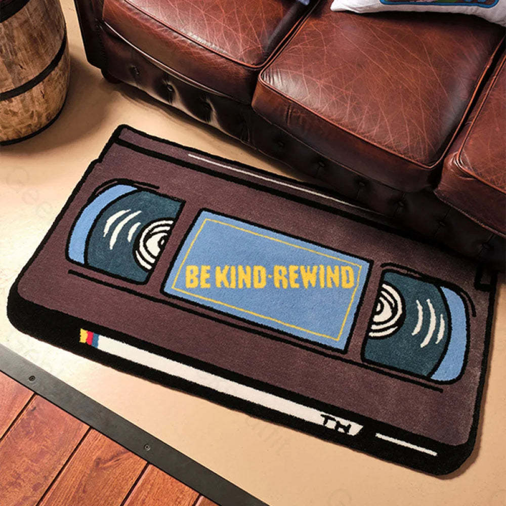 Video Cassette Vintage Funny Imitation Wool Rug 80Cm
