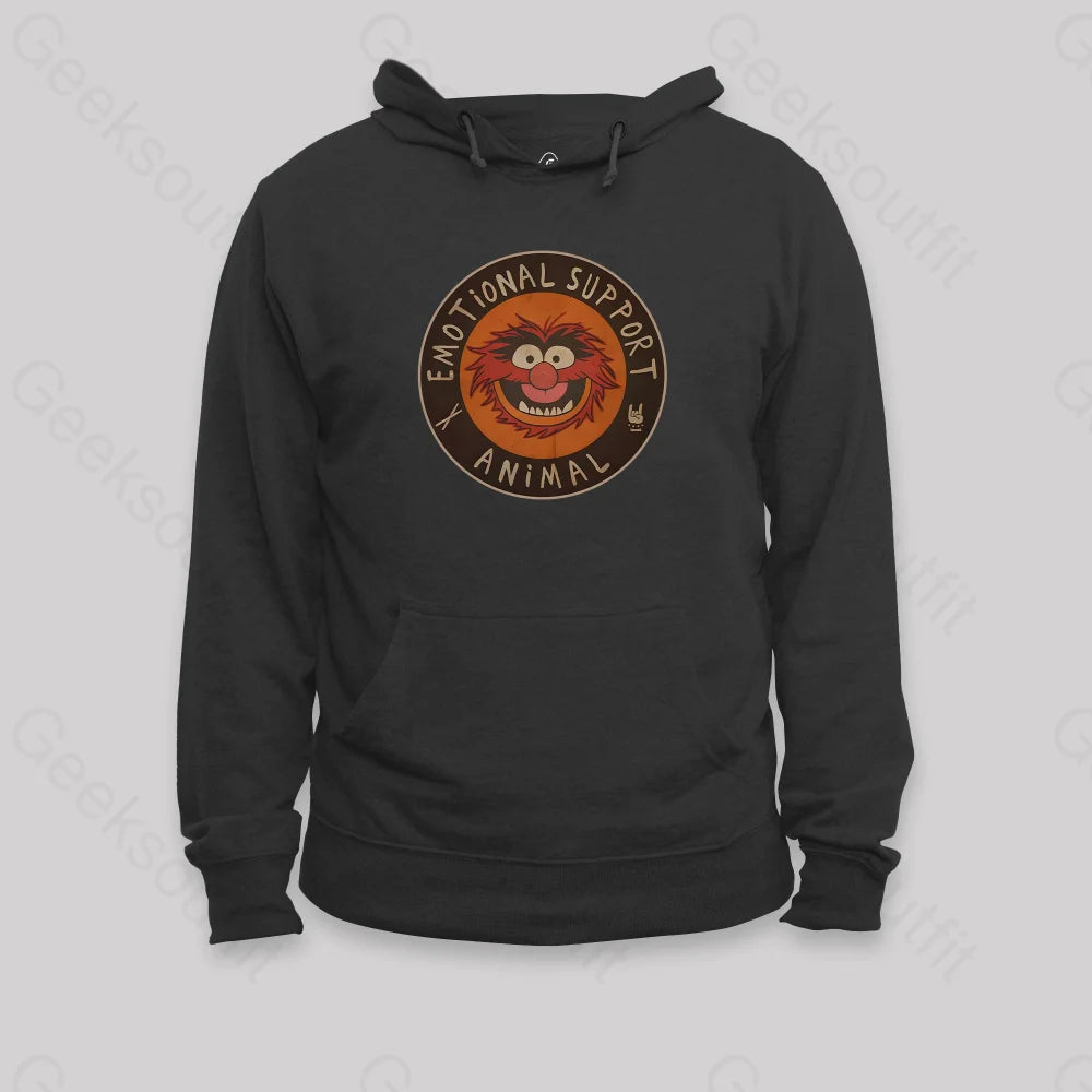 Vintage 70S Muppets Emotional Support Animal Hoodie Black / S