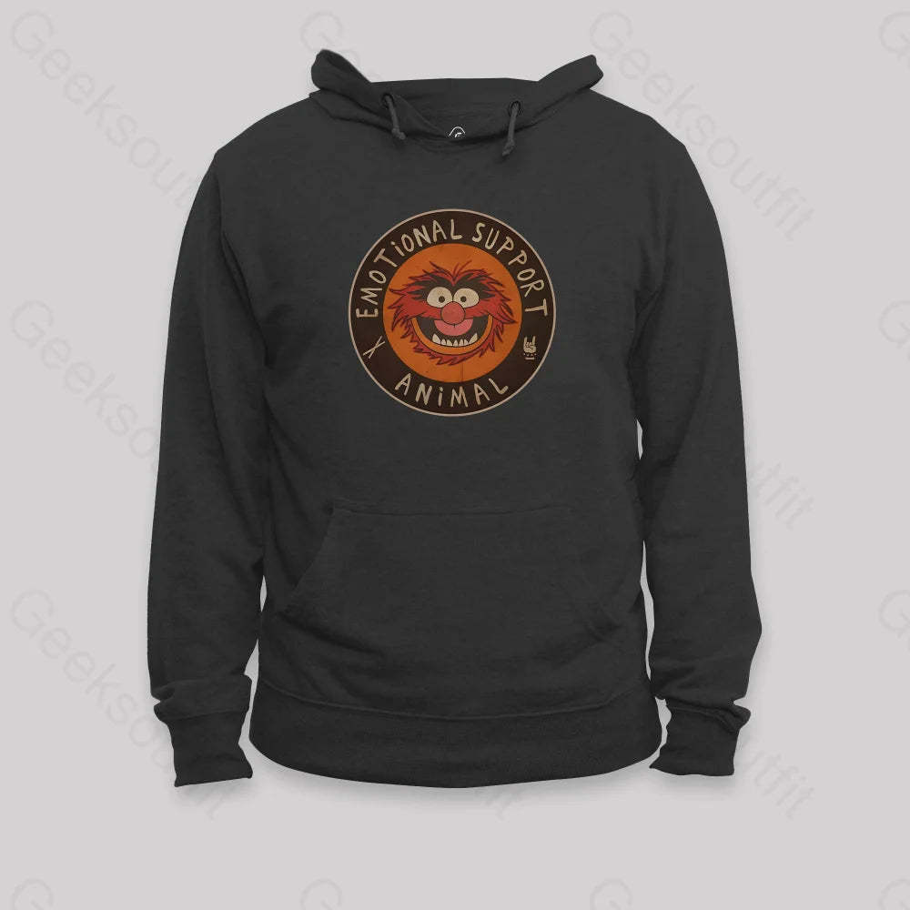Vintage 70S Muppets Emotional Support Animal Hoodie Black / S