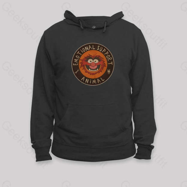 Vintage 70S Muppets Emotional Support Animal Hoodie Black / S