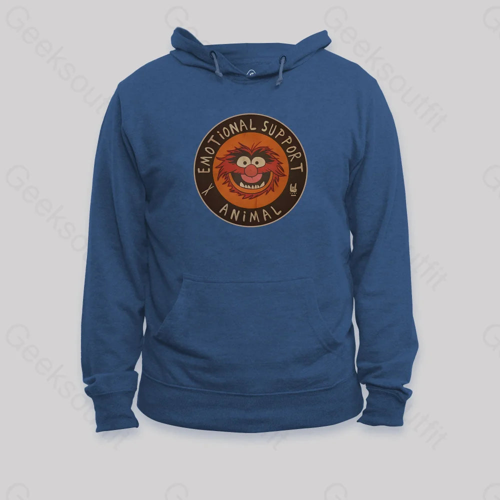 Vintage 70S Muppets Emotional Support Animal Hoodie Dark Blue / S